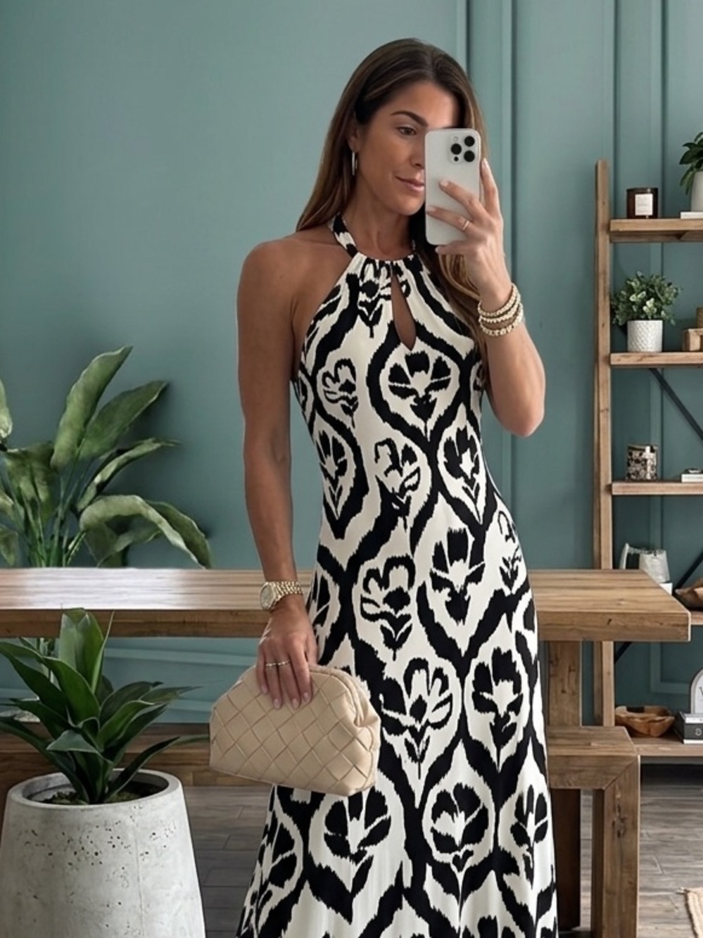 White House Black Market Monochrome Dress